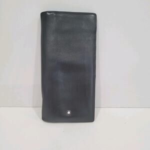 Montblanc Meisterstuck Men's Leather Black Wallet Card Bill Holder Long Bifold
